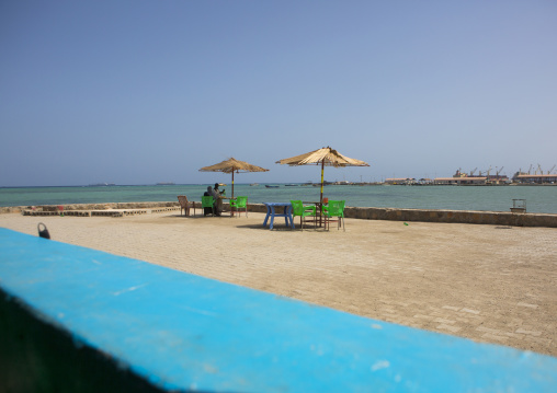 Sudan, Red Sea State, Port Sudan, restaurant on the red sea