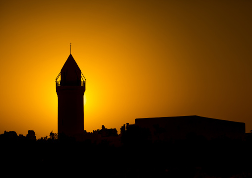 Sudan, Port Sudan, Suakin, the renovated hanafi mosque at sunset