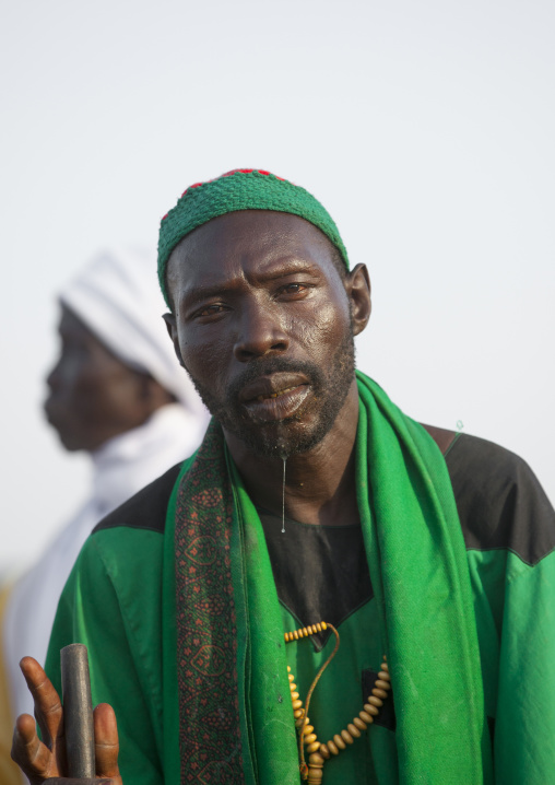 Sudan, Khartoum State, Khartoum, sufi whirling dervish at omdurman sheikh hamad el nil tomb