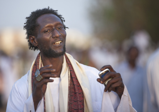 Sudan, Khartoum State, Khartoum, sufi whirling dervish at omdurman sheikh hamad el nil tomb