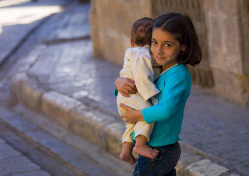 Young Girl With Her Brother, Aleppo, Aleppo Governorate, Syria