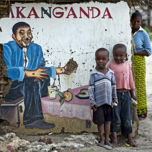 Restaurant wall in kilwa kivinje, Tanzania