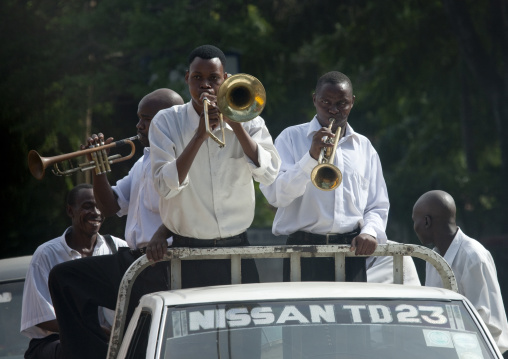 Orchestra on a car for a wedding in dar es salaam, Tanzania