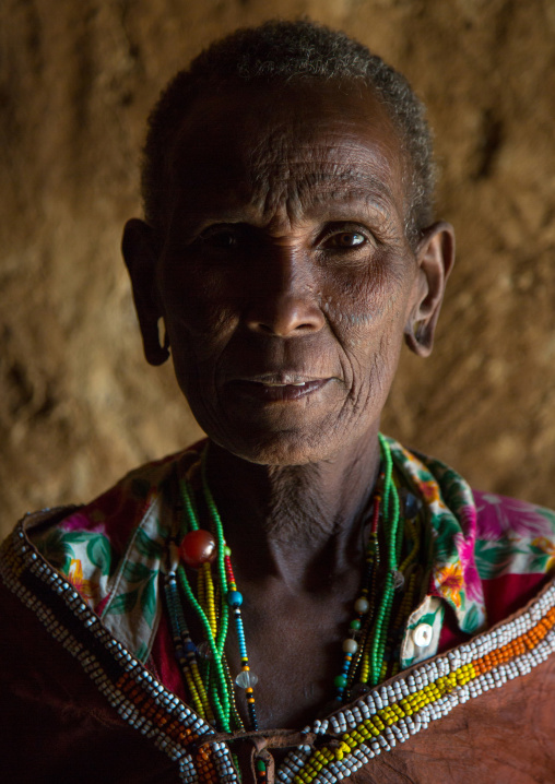 Tanzania, Serengeti Plateau, Lake Eyasi, datoga tribe woman with scarifications and tattoos on the face