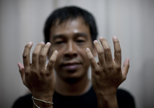 Hands of a massage man, Bangkok, Thailand