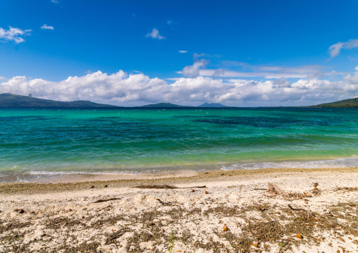 Turquoise water and white sand on a beach, Shefa Province, Efate island, Vanuatu