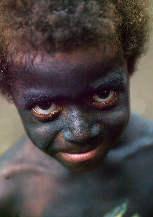 Portrait of a Small Nambas tribe child boy, Malekula island, Gortiengser, Vanuatu