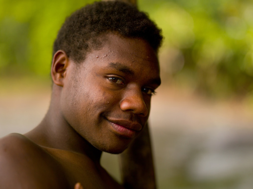 Portrait of a young Big nambas tribe young man, Tanna island, Yakel, Vanuatu