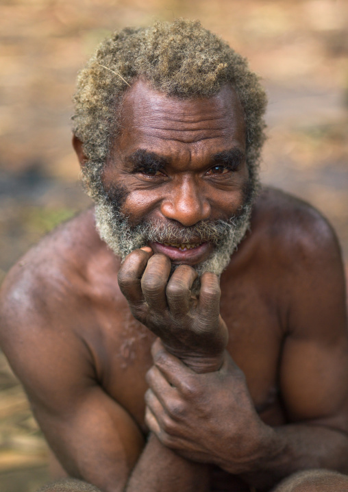 Portrait of an old ni-vanuatu man from the Big nambas tribe, Tanna island, Yakel, Vanuatu
