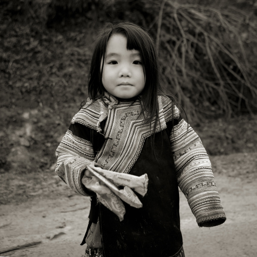 Young flower hmong girl in traditional dress, Sapa, Vietnam