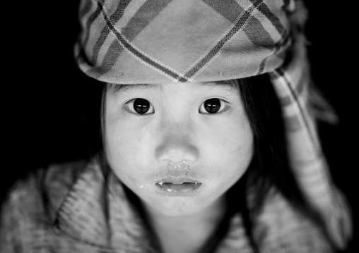 Flower hmong girl with a headscarf, Sapa, Vietnam