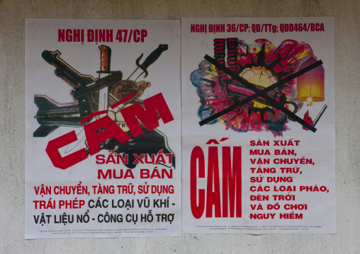 Poster of an awareness campaign against firecrackers, Sapa, Vietnam