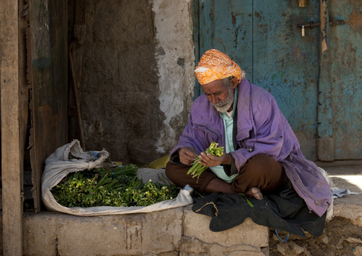 Old Salesman In The Street, Shibam, Yemen