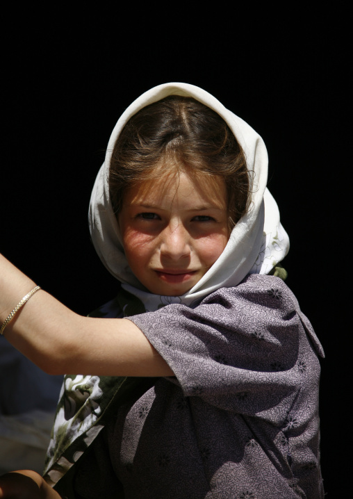 Blonde Amran Girl Wearing A White Scarf, Yemen