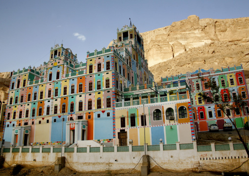 Colourful  Buqshan Khaila Hotel, Wadi Doan, Hadramaut, Yemen