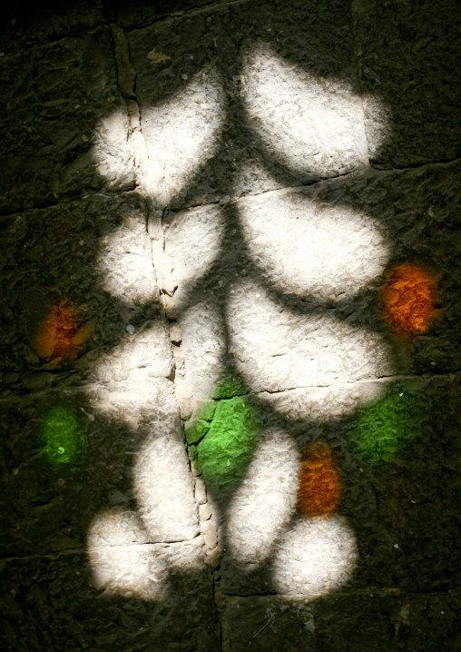 Light Effects Of Stained Glass Window On The Ground, Sanaa, Yemen