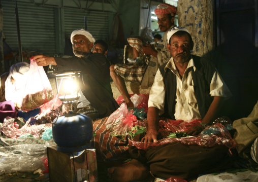 Two Qat Sellers Selling Kat Leaves, Al Hodeida' Souq, Yemen