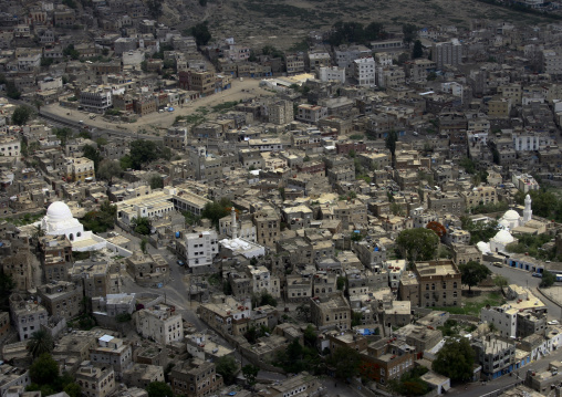 Overview Of White Taiz Mosques And Of The City, Taiz, Yemen