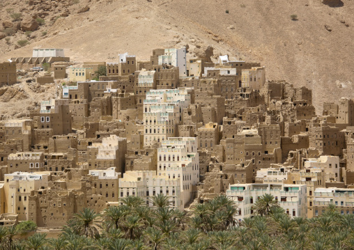 View Over Adobe And Painted Buildings, Wadi Doan, Yemen