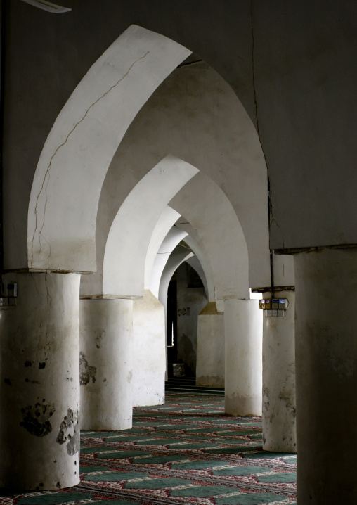 White Arcades In A Mosque, Zabid, Yemen