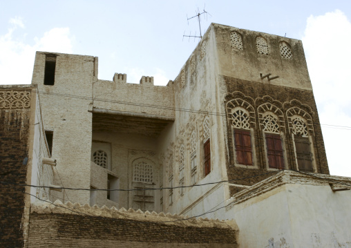 Sculpted Front Of A House In Zabid, Yemen