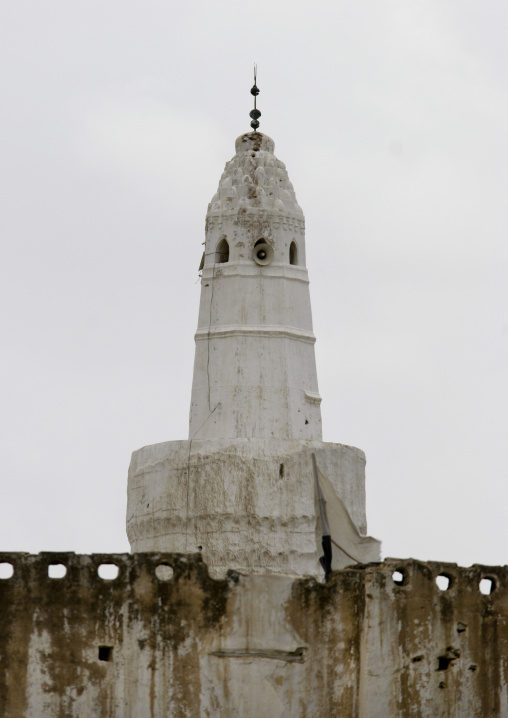 White Minaret Of A Mosque In Zabid, Yemen