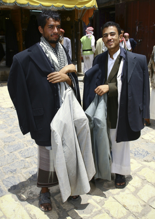 Clothes Sellers Carrying Their Stock Around Sanaa, Yemen