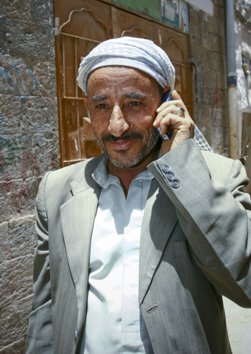 Smiling Man On The Phone, Sanaa, Yemen