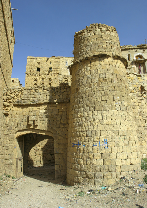 Entrance of the fortified village, Amran Governorate, Hababah, Yemen