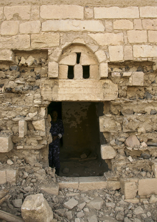 Traditional stones house window, Marib Governorate, Marib, Yemen