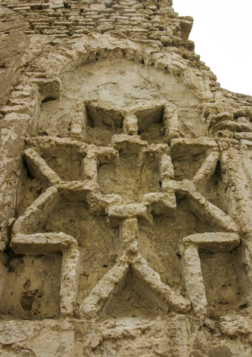 Heritage house brick decoration in the old town, Al Hudaydah Governorate, Zabid, Yemen