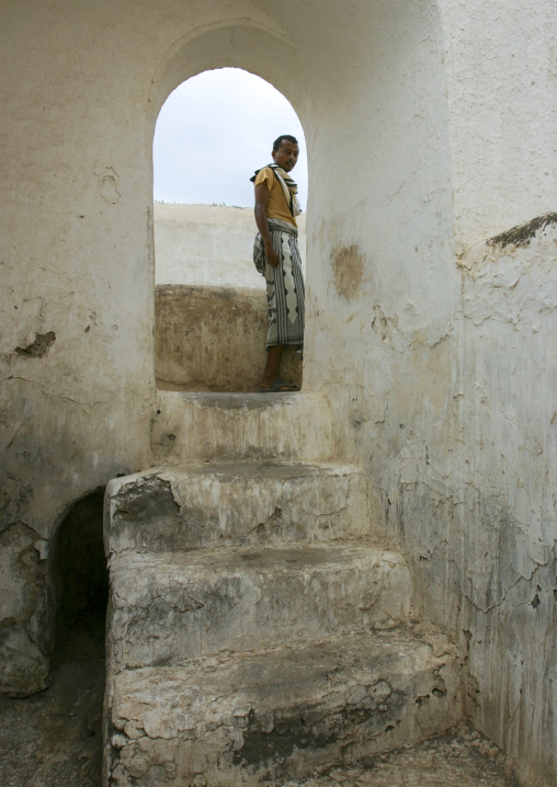 Muezzin in an old mosque, Al Hudaydah Governorate, Zabid, Yemen