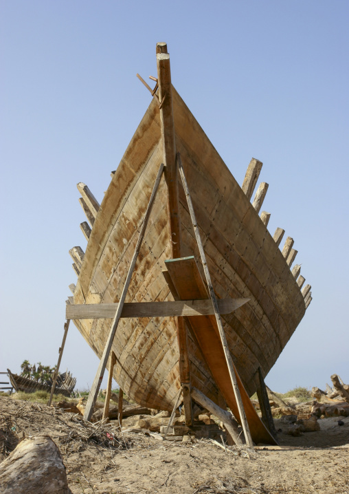 Dhows in a shipyard, Taiz Governorate, Mokha, Yemen