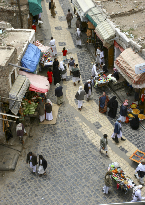 High angle view of the old city, Amanat Al-Asemah, Sanaa, Yemen