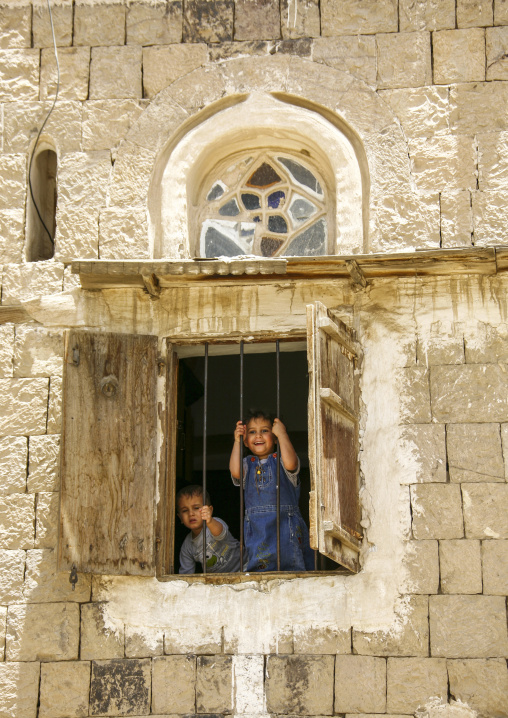 Traditional houses in the old city featuring ornamental facades, Amanat Al-Asemah, Sanaa, Yemen