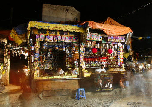 Candies shops in the street, Amanat Al-Asemah, Sanaa, Yemen