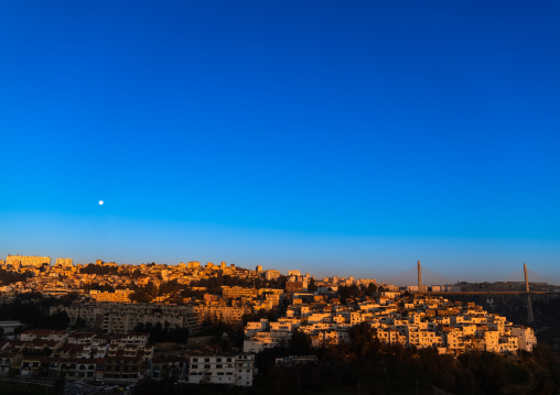 View of the town and Salah Bey Viaduct, North Africa, Constantine, Algeria