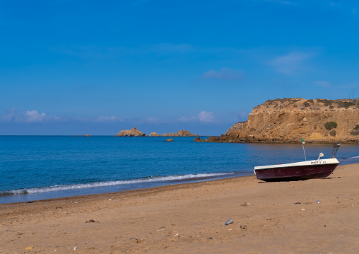 Boat on Madagh beach, North Africa, Oran, Algeria