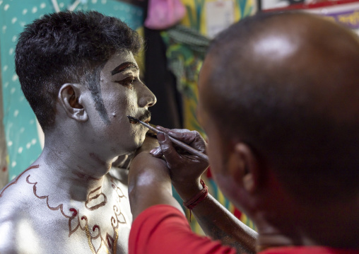 Make up of Lord Shiva for Charak Puja hindu festival, Sylhet Division, Sylhet, Bangladesh