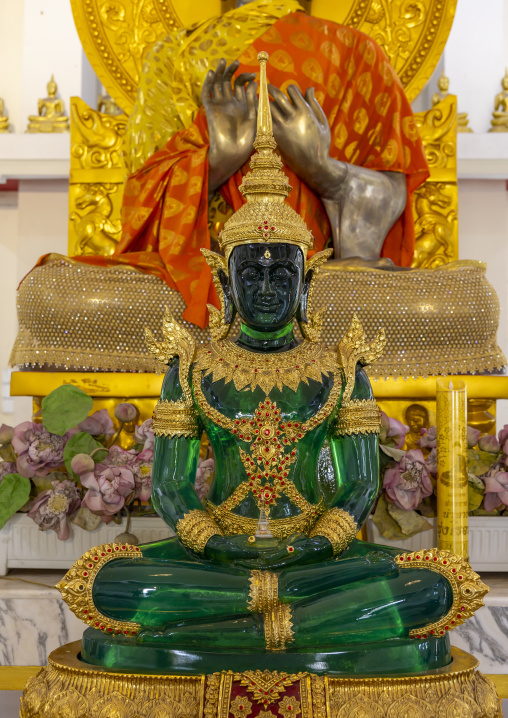 Jade statue inside Shalban Buddhist Monastery temple, Chittagong Division, Comilla, Bangladesh