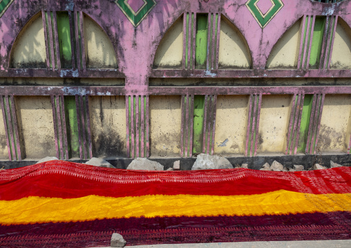 Fabrics drying under the sun in a batik factory, Chittagong Division, Comilla, Bangladesh