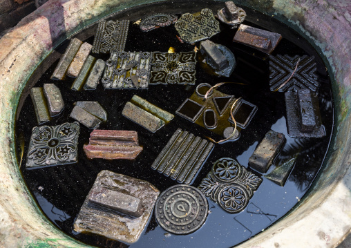Block prints in a Batik factory, Chittagong Division, Comilla, Bangladesh