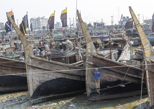 Trawlers in the fish market, Chittagong Division, Chittagong, Bangladesh