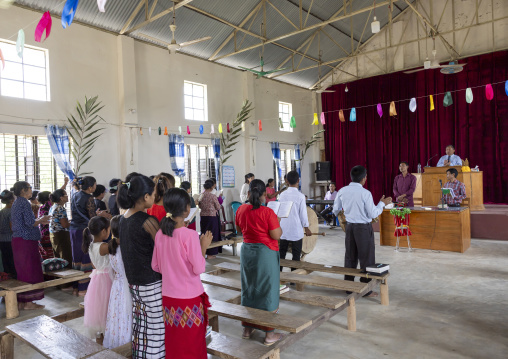 Bawm ethnic group mass in a church, Chittagong Division, Faruk Para, Bangladesh