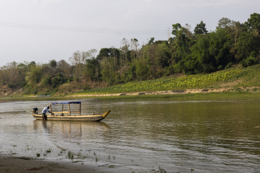 Local boat in the river, Chittagong Division, Rowangchhari, Bangladesh
