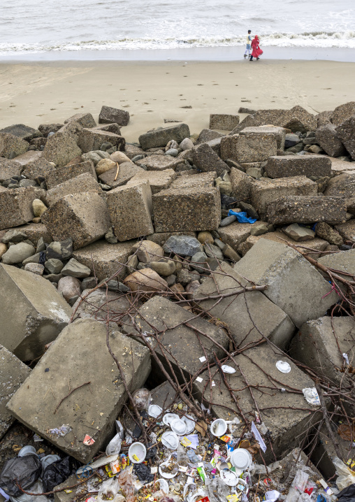 Pollution and dirts on the beach, Chittagong Division, Chittagong, Bangladesh
