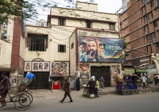 Movie posters at the entrance of a cinema, Dhaka Division, Dhaka, Bangladesh