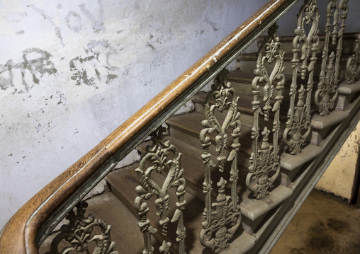 Baliati palace stairs with ironworks, Dhaka Division, Saturia, Bangladesh