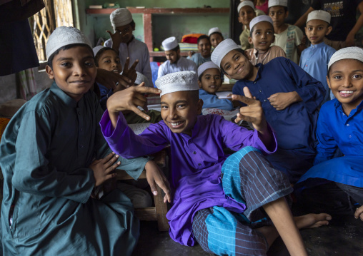 Bangladeshi muslim boys in a madrassa, Rajshahi Division, Puthia, Bangladesh