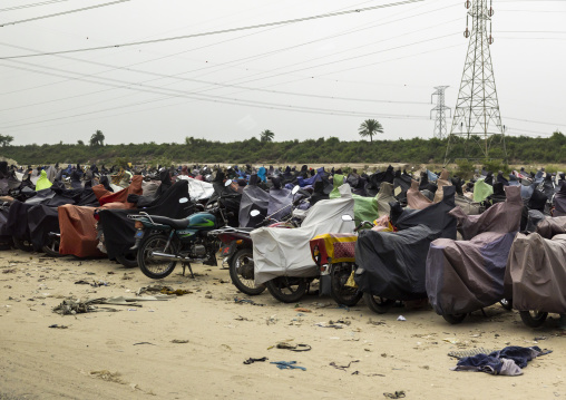 Motorbikes parking in Bheramara combined cycle power plant, Pabna District, Rooppur, Bangladesh